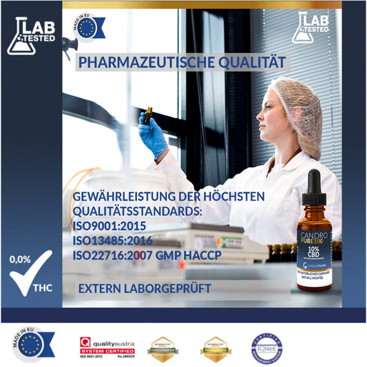 Candro Pure 300, 30% CBD reiches Breitspektrum Hanföl, 10 ml