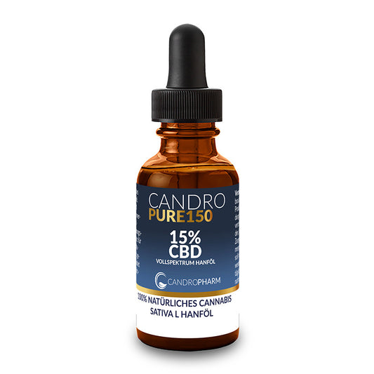 Candropure 150,                 15% CBD reiches Breitspektrum Hanföl, 10 ml & 30 ml