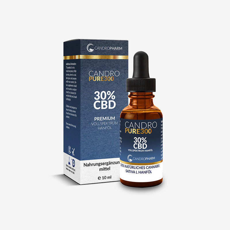 Candro Pure 300,                 30% CBD reiches Breitspektrum Hanföl, 10 ml