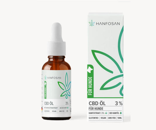 Hanfosan CBD- Öl für Hunde 10 ml, CBD- Gehalt 3%, 5%, 10%, 20%