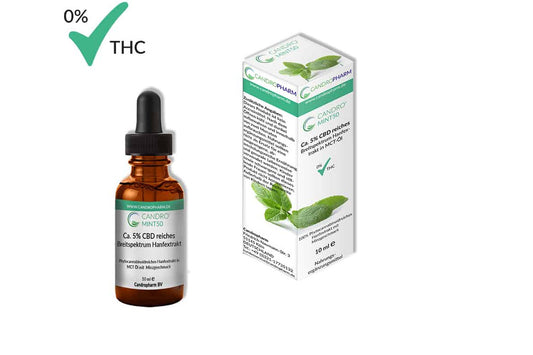 Candro-Mint 50, 10 ml, 5% CBD reiches Hanfextrakt in MCT