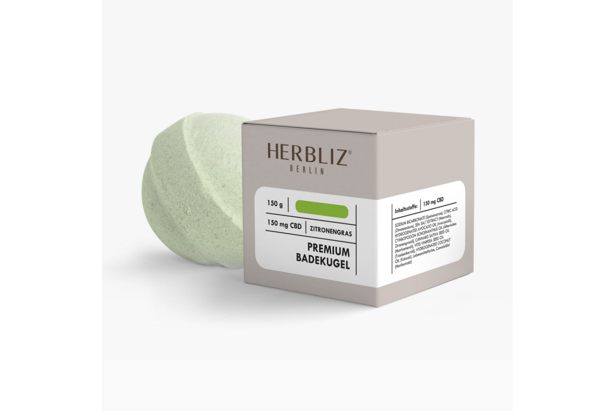 Herbliz – CBD Premium Badekugel – CBD Kosmetik (150mg) CBD – 150g